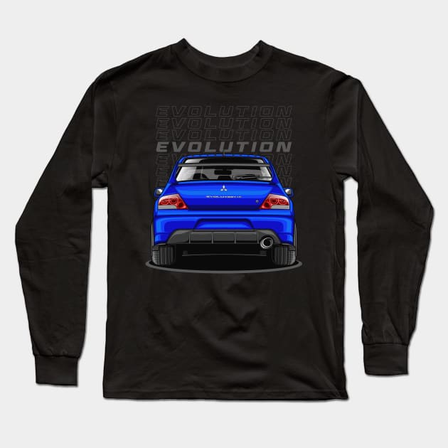 Lancer EVO IX GT (Octane Blue) Long Sleeve T-Shirt by Jiooji Project